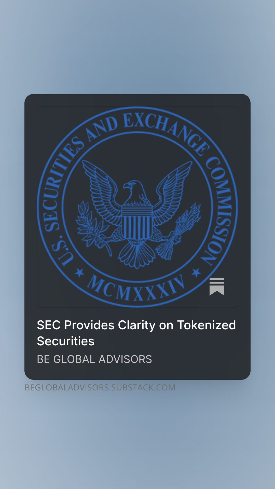 Cover of SEC Provides Clarity on Tokenized Securities